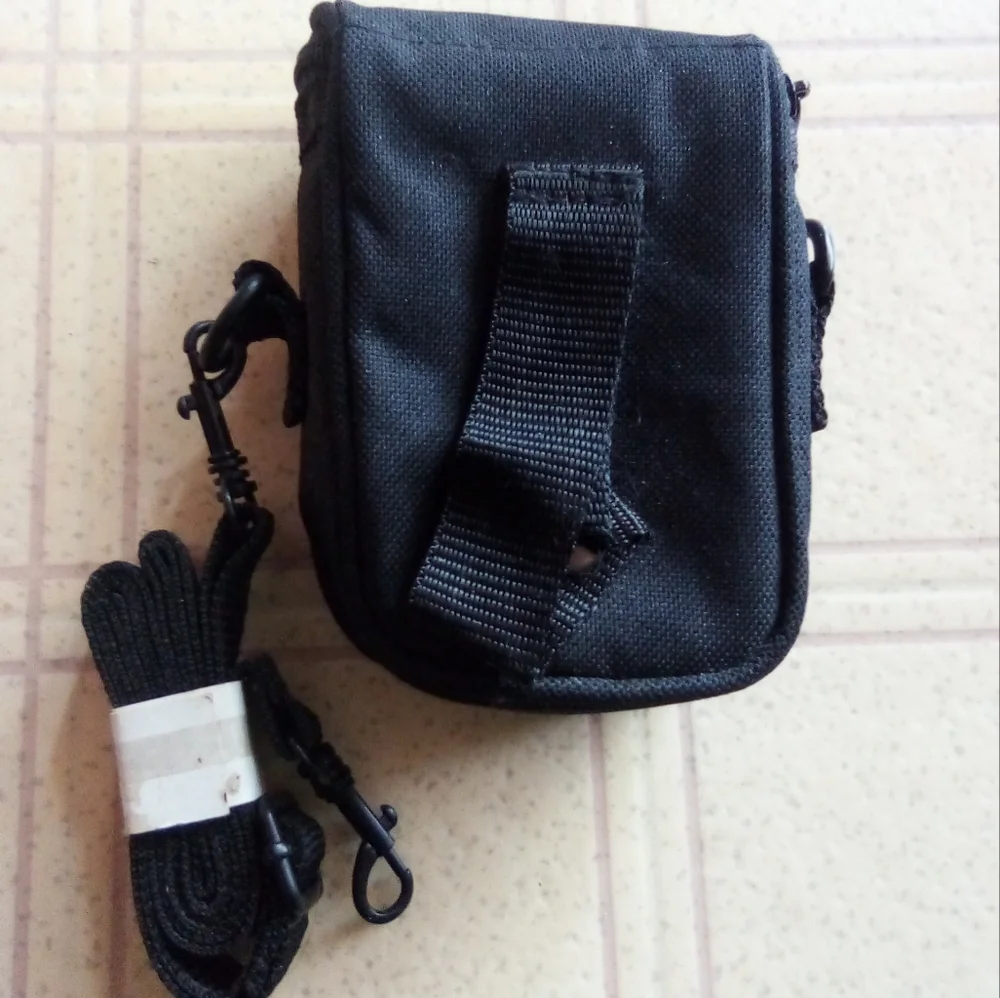 Vintage icon Small Black Digital Camera Case Pouch with Shoulder Strap